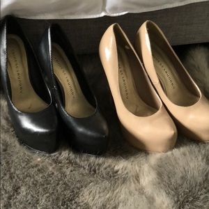 Black and Nude high heels . 2 pairs for $10